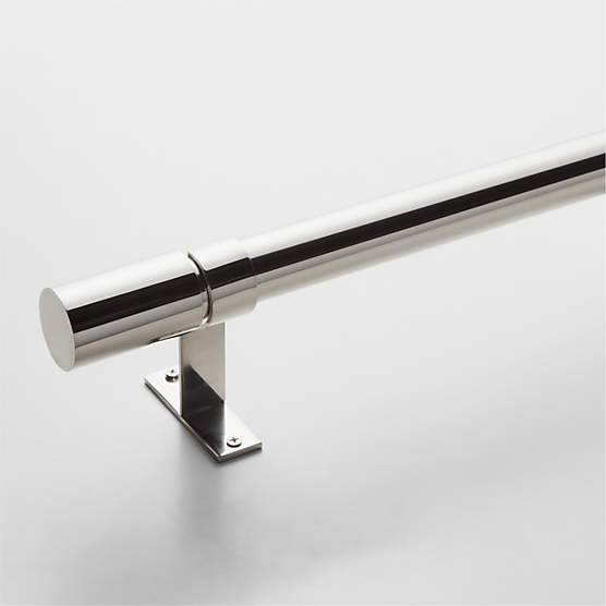 Porter Single Polished Nickel Curtain Rod 28"-48"x1.25"