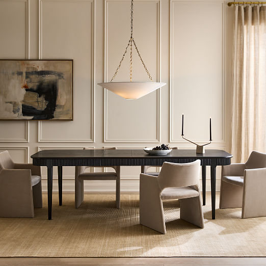 Providence 73"-103" Rectangular Black Ebonized Oak Extendable Dining Table