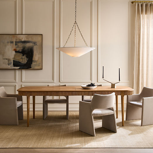 Providence 73"-103" Rectangular Cerused Oak Extendable Dining Table