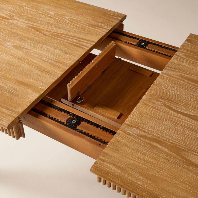 Providence 73"-103" Rectangular Cerused Oak Extendable Dining Table - image 4 of 14