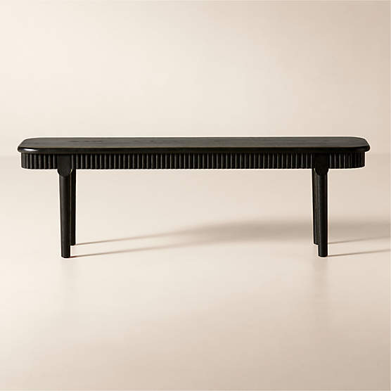 Providence 57" Black Ebonized Oak Dining Bench
