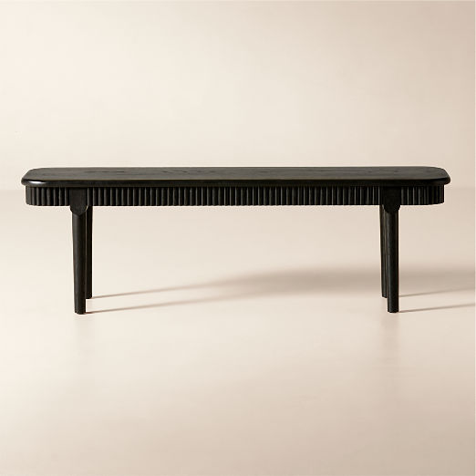Providence 57" Black Ebonized Oak Dining Bench