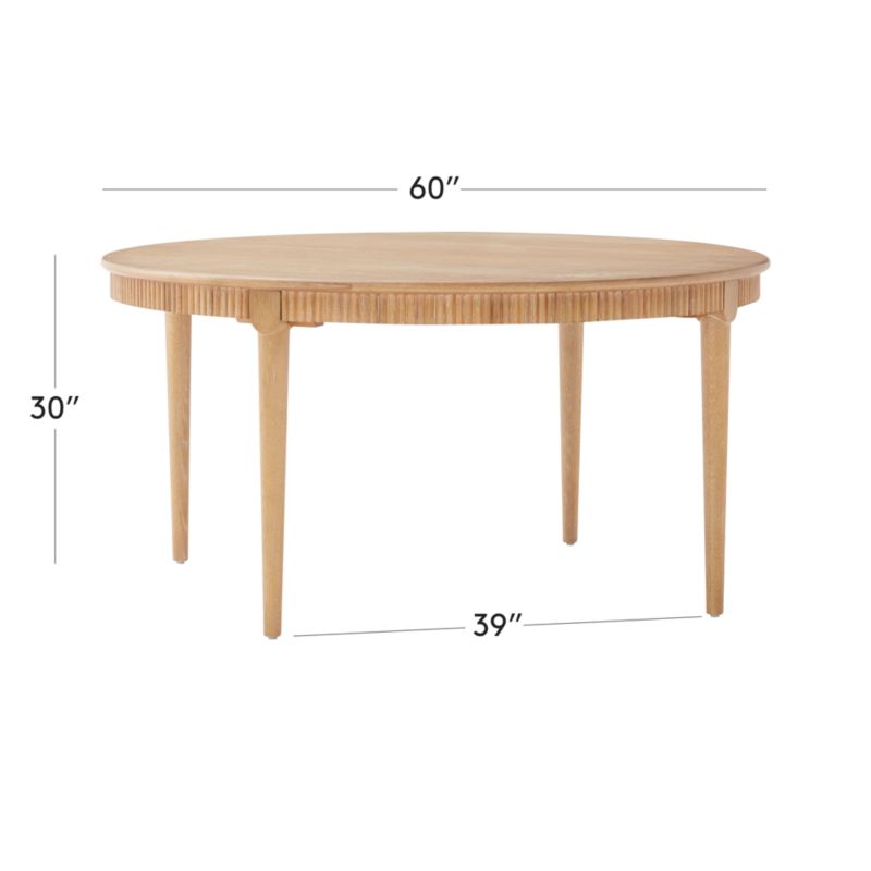 View Providence 60" Round Cerused Oak Dining Table - image 3 of 13