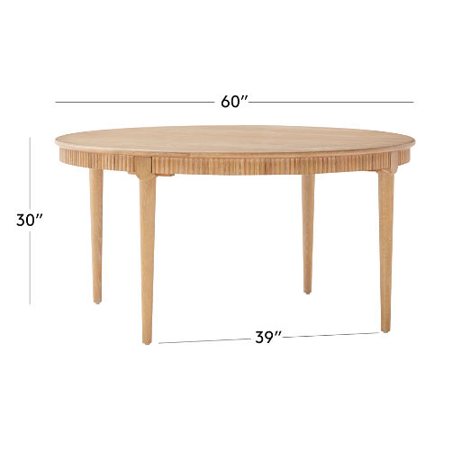 Providence 60" Round Cerused Oak Dining Table