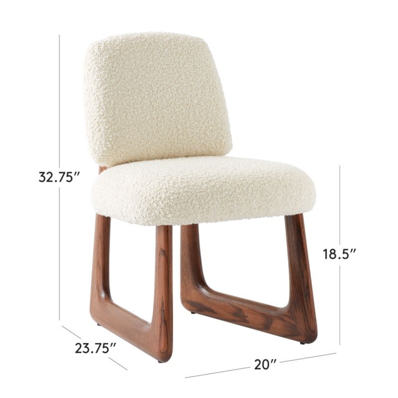 View Pula Warm White Boucle Dining Chair Set of 4 - image 2 of 11