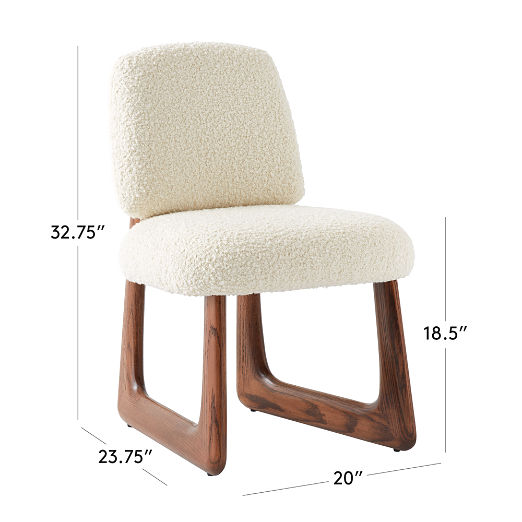 Pula Warm White Boucle Dining Chair Set of 4