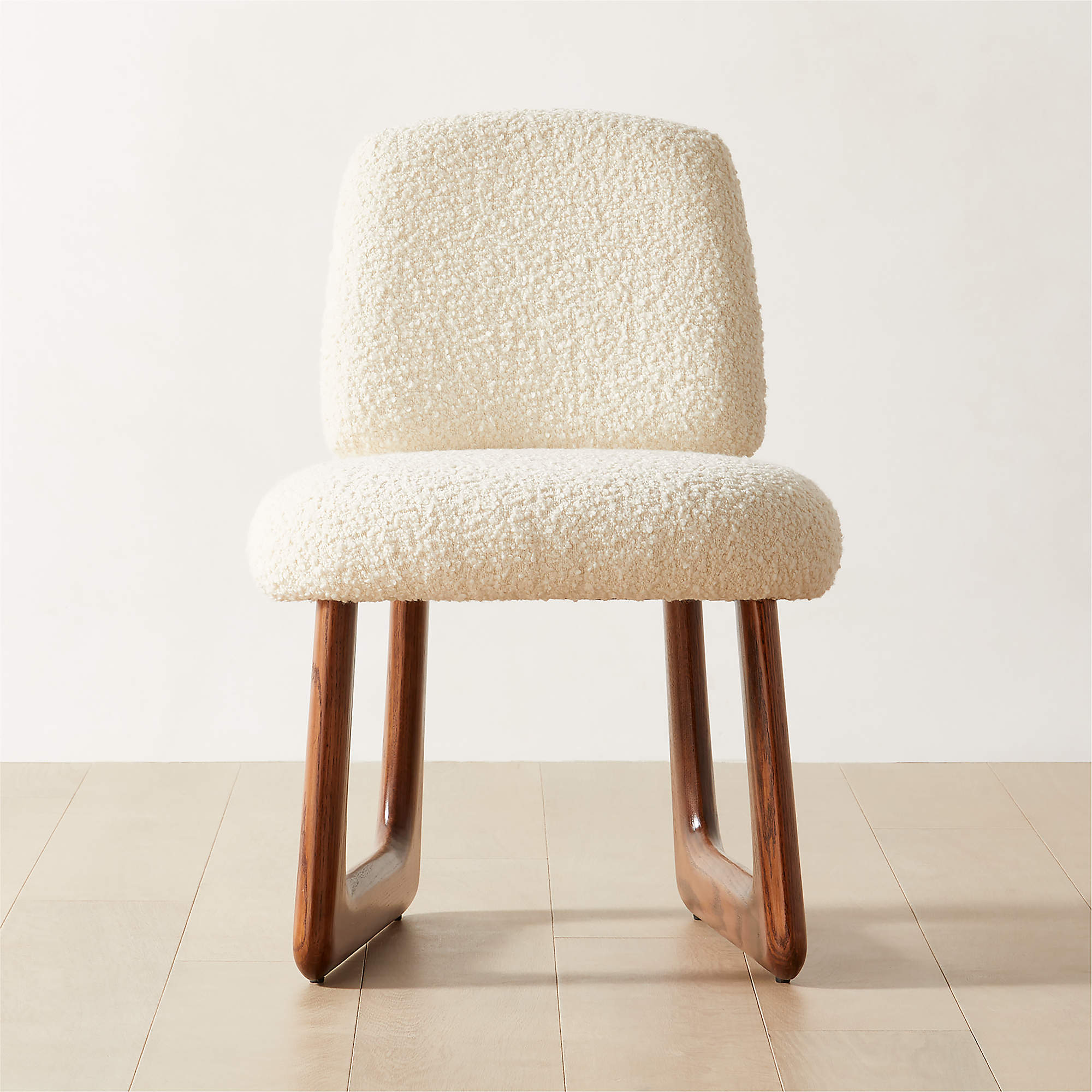 Pula Modern White Boucle Dining Chair + Reviews CB2 Canada