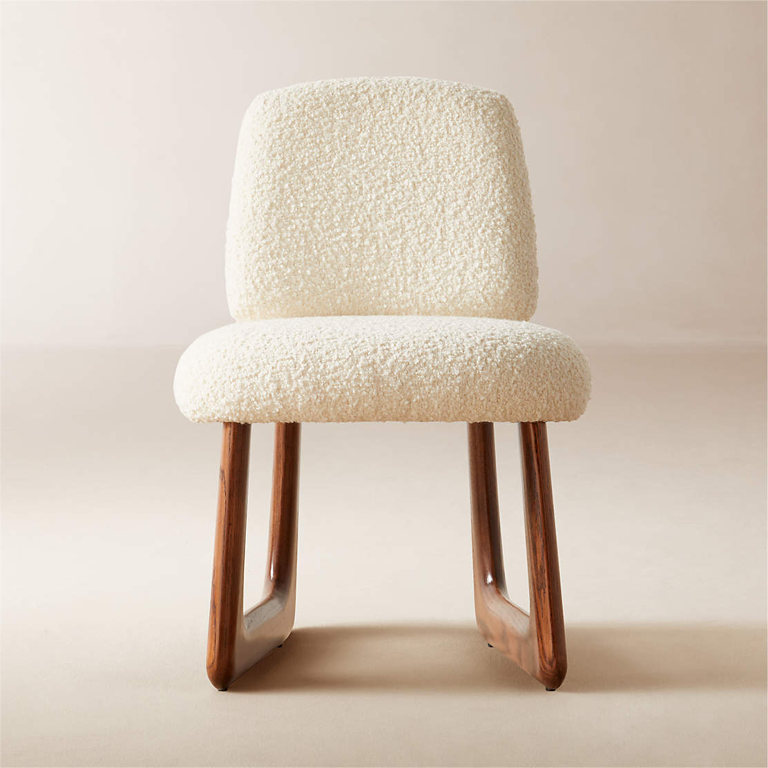 Neli Modern White Boucle Desk Chair | CB2