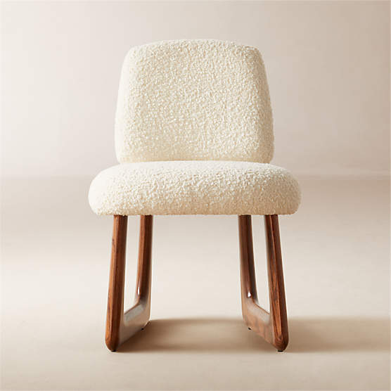 Pula Warm White Boucle Dining Chair