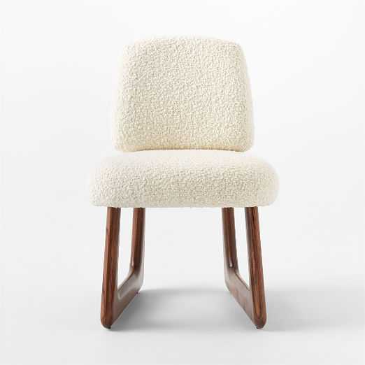 Pula Warm White Boucle Dining Chair