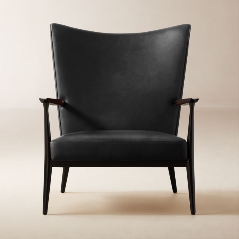 Pull-Up Bello Black Leather Lounge Chair by Paul McCobb - image 0 of 8