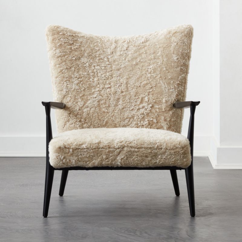 Pull-Up Shearling Lounge Chair Model 1321 + Reviews | CB2
