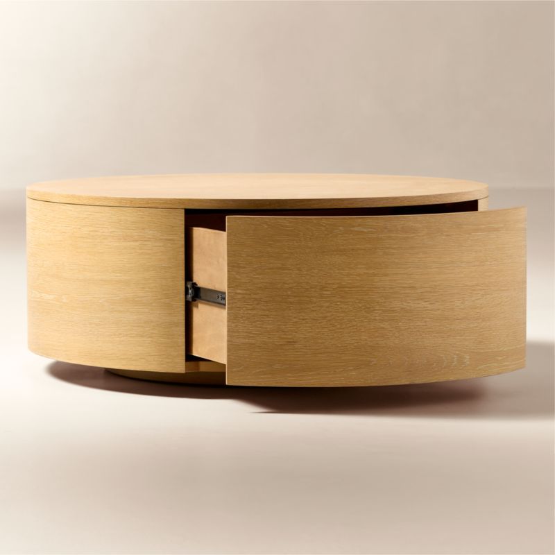 Purl 36" White Oak Rotating Coffee Table - image 3 of 6