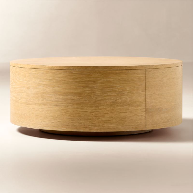 Purl 36" White Oak Rotating Coffee Table - image 4 of 6