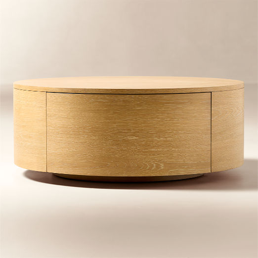 Purl 36" White Oak Rotating Coffee Table