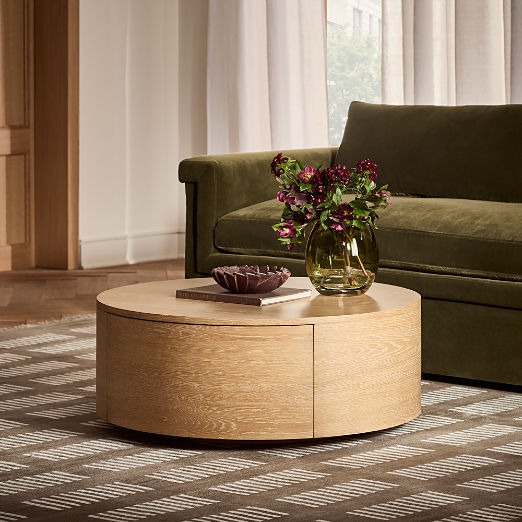 Purl 36" White Oak Rotating Coffee Table