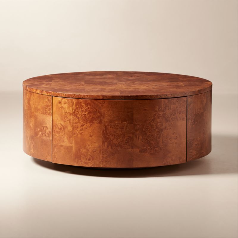 View Purl 36" Burl Wood Rotating Coffee Table details