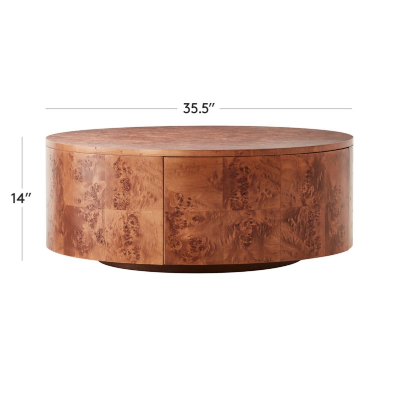 View Burl Rotating Coffee Table - image 3 of 13