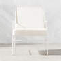 Pavilion Ivory Metal Outdoor Lounge Chair with Ivory Cushion Model 6471
