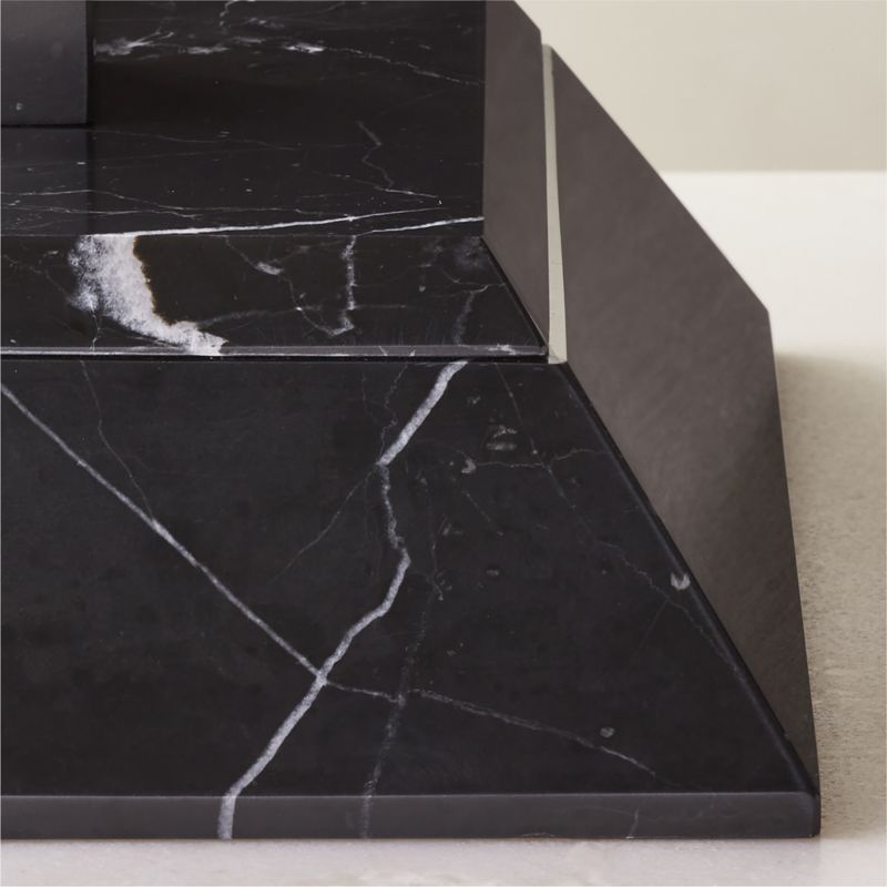 Medium Black Marble Box + Reviews | CB2