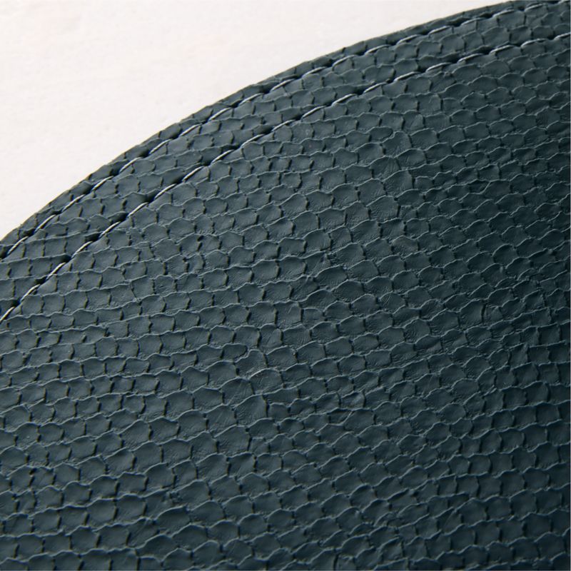 Python Dark Green Faux Leather Round Placemat - image 1 of 2