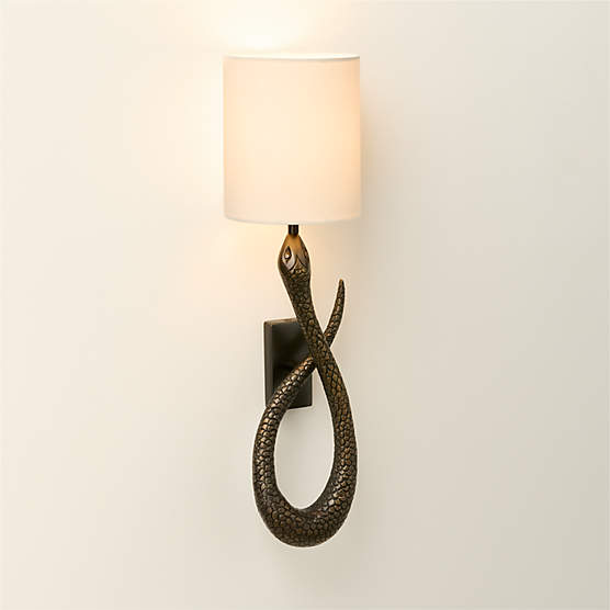 Queen Snake Blackened Brass Wall Sconce