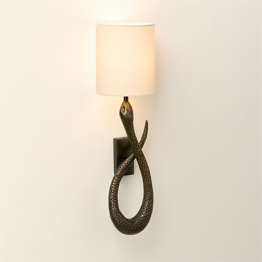 Queen Snake Blackened Brass Wall Sconce