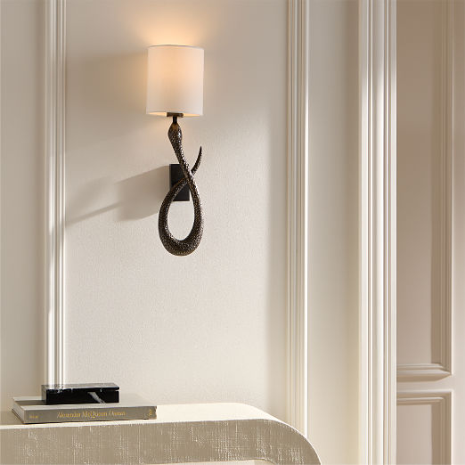 Queen Snake Blackened Brass Wall Sconce