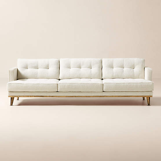 Itero 105" Off White Performance Fabric Sofa by Ross Cassidy
