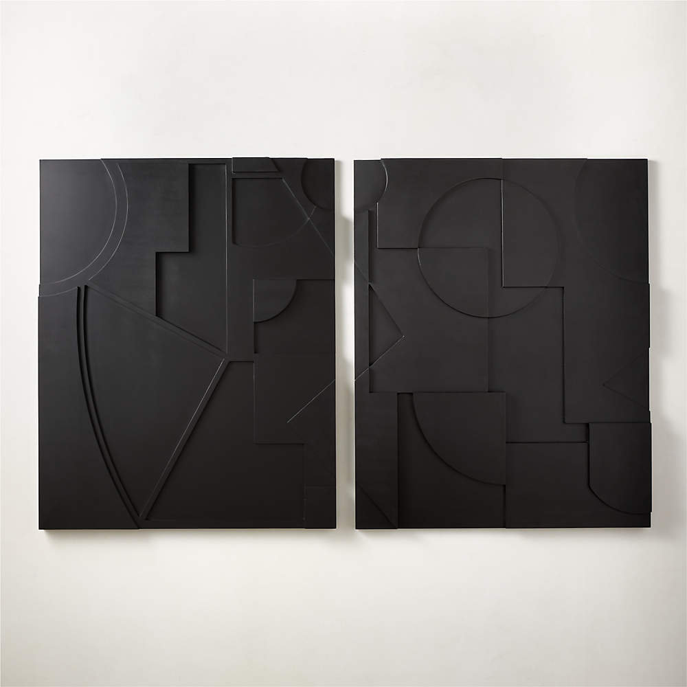 Racco Black Geometric 3-D Modern Wall Art Set + Reviews