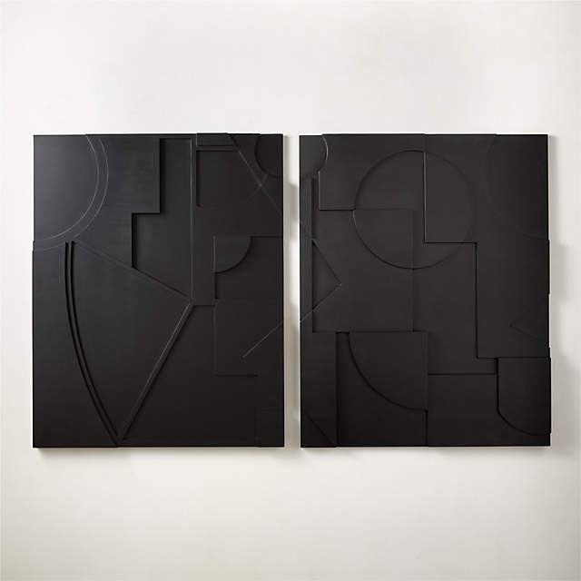 Racco Black Geometric 3-D Modern Wall Art Set + Reviews | CB2 Canada