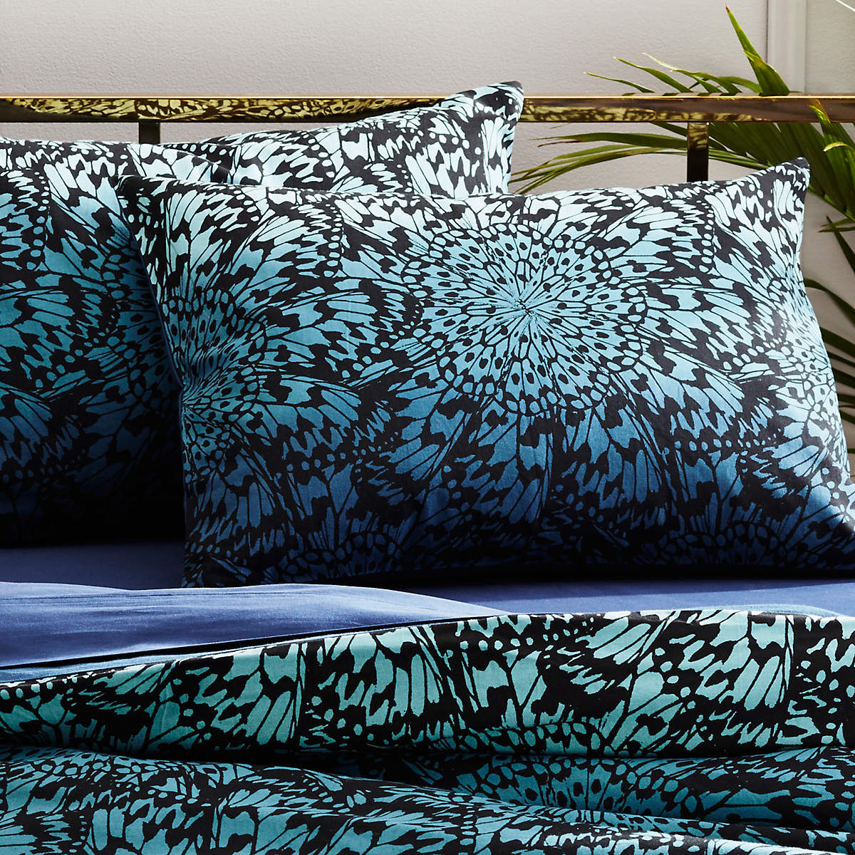 butterfly wheel teal bedding | CB2