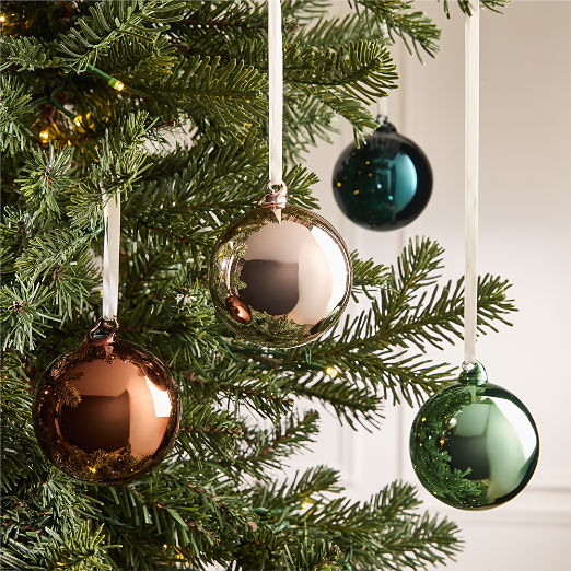 Radiant Round Metallic Multicolor Christmas Tree Ornaments Set of 4