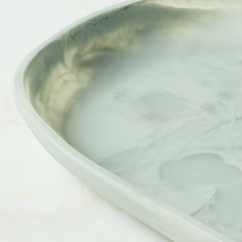 Radley Oval Light Teal Swirl Resin Serving Platter