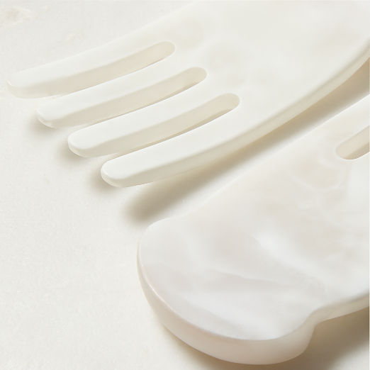 Radley White Swirl Resin Salad Servers Set of 2