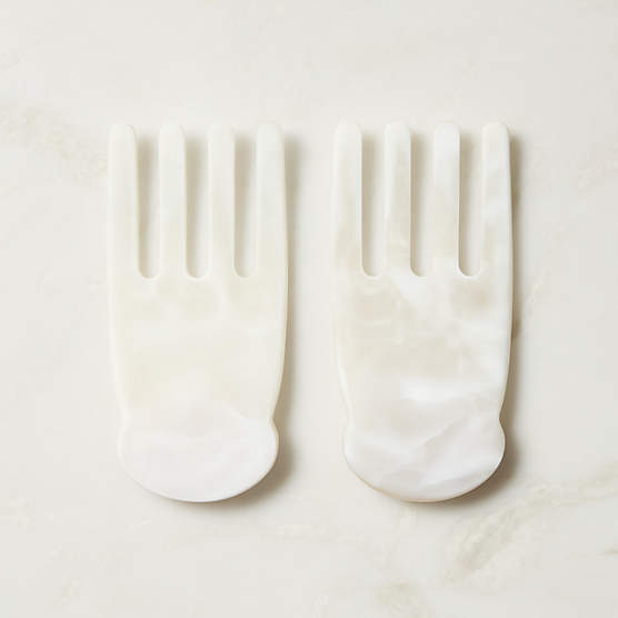 Radley White Swirl Resin Salad Servers Set of 2