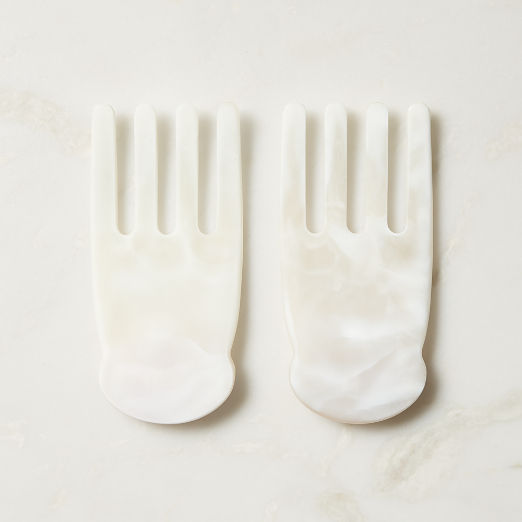 Radley White Swirl Resin Salad Servers Set of 2