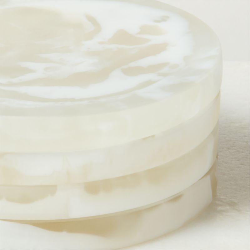 Radley White Swirl Resin Coasters Set of 4 - image 1 of 3