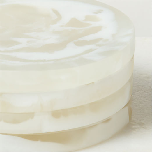 Radley White Swirl Resin Coasters Set of 4