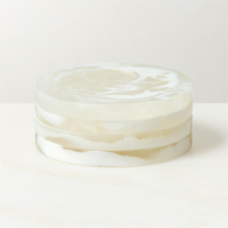 Radley White Swirl Resin Coasters Set of 4 - image 2 of 3
