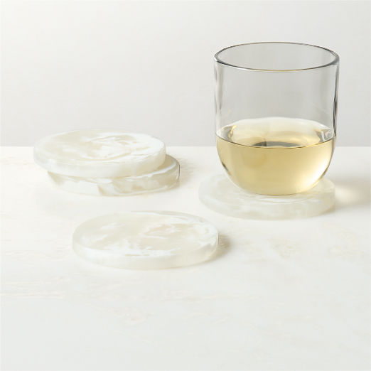 Radley White Swirl Resin Coasters Set of 4