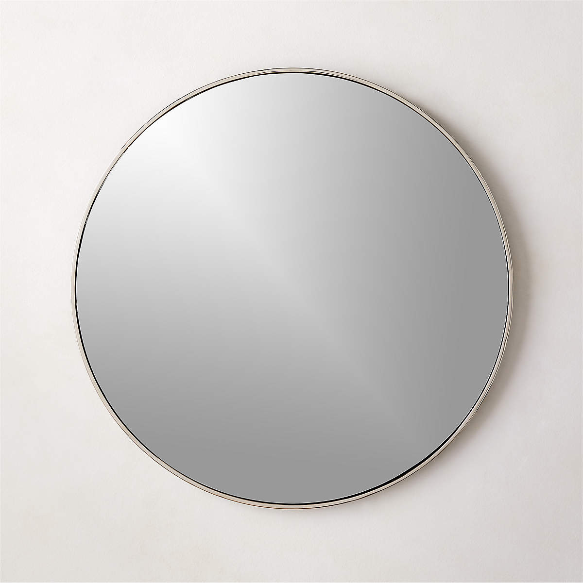 Rafe Round Polished Nickel Shagreen Wall Mirror 24" (Open Larger View)