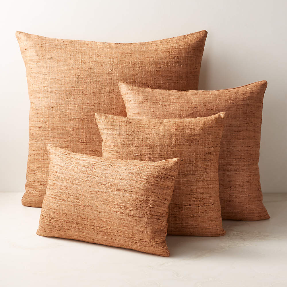 Tuck Brown Linen Modern Throw Pillow with Feather-Down Insert 20