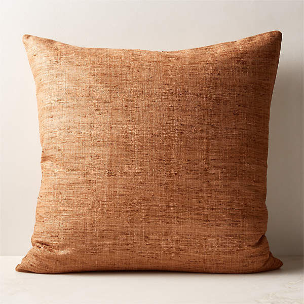 Surat Brown Embossed Leather Throw Pillow with Down-Alternative Insert 18''  + Reviews