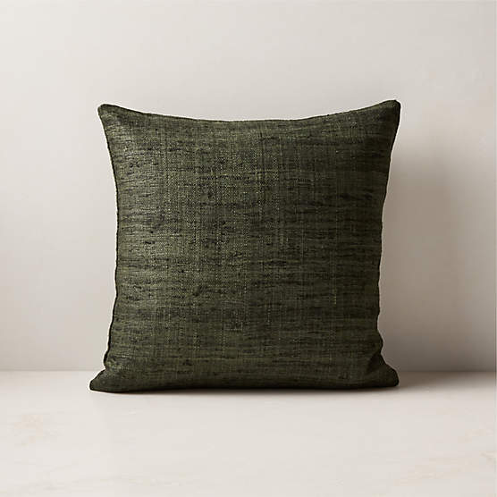 Raj Green Silk Throw Pillow Cover 16''