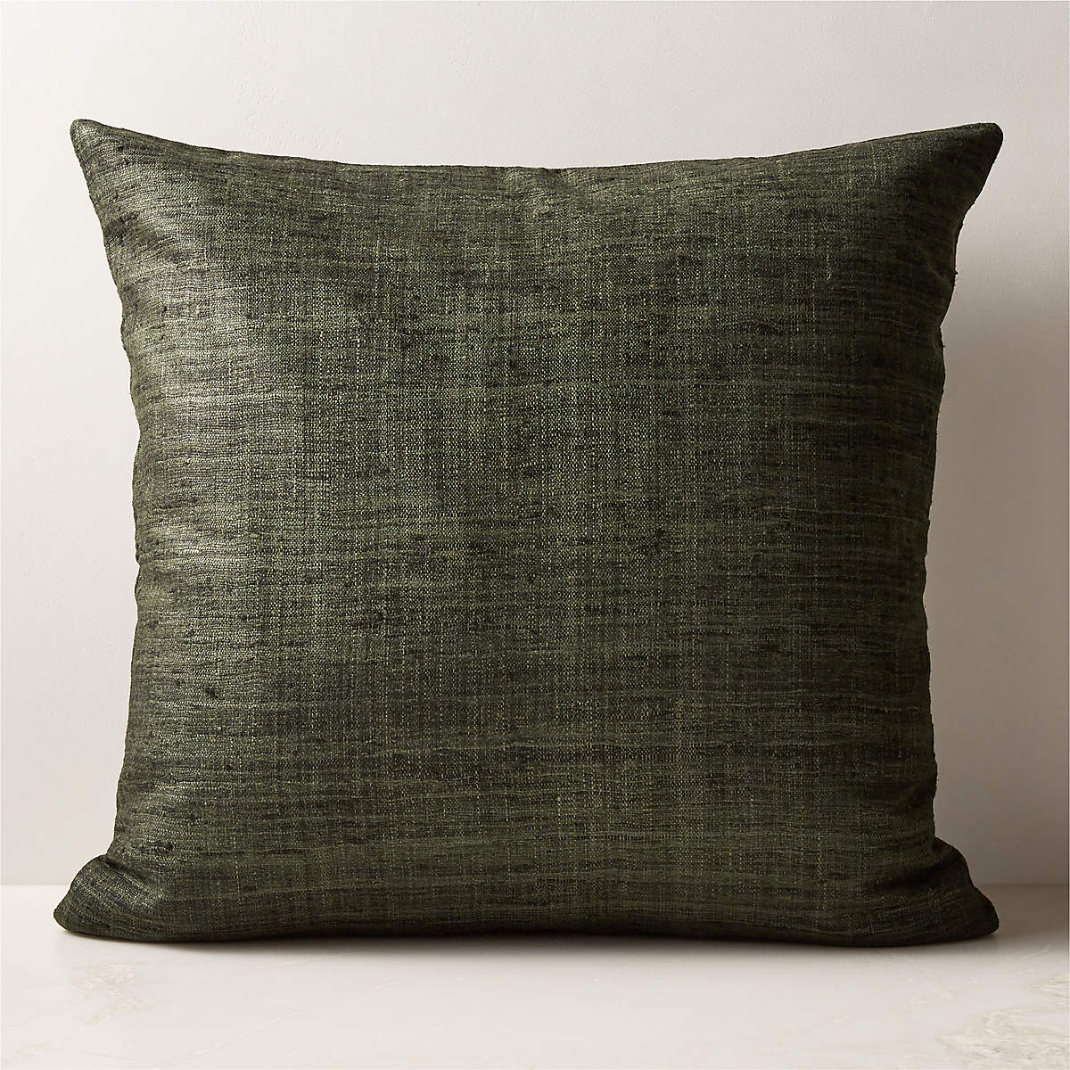 Raj Green Silk Throw Pillow with FeatherDown Insert 26'' + Reviews CB2
