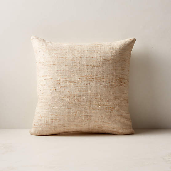 Raj Warm Silk Throw Pillow with Down-Alternative Insert 16''