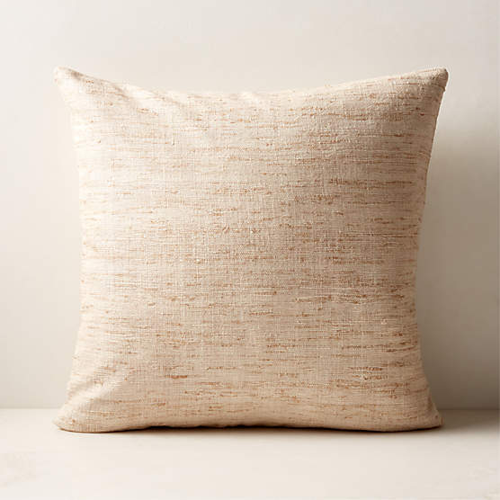 Raj White Silk Throw Pillow with Down-Alternative Insert 20''