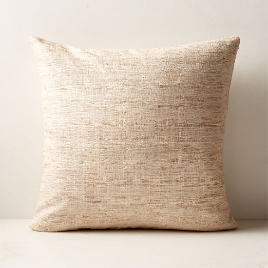 Raj White Silk Throw Pillow with Down-Alternative Insert 20''x20"