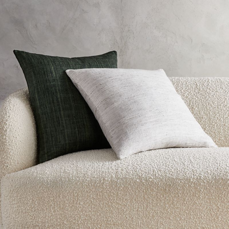 Raj Green Silk Throw Pillow with Feather-Down Insert 20" - image 3 of 9